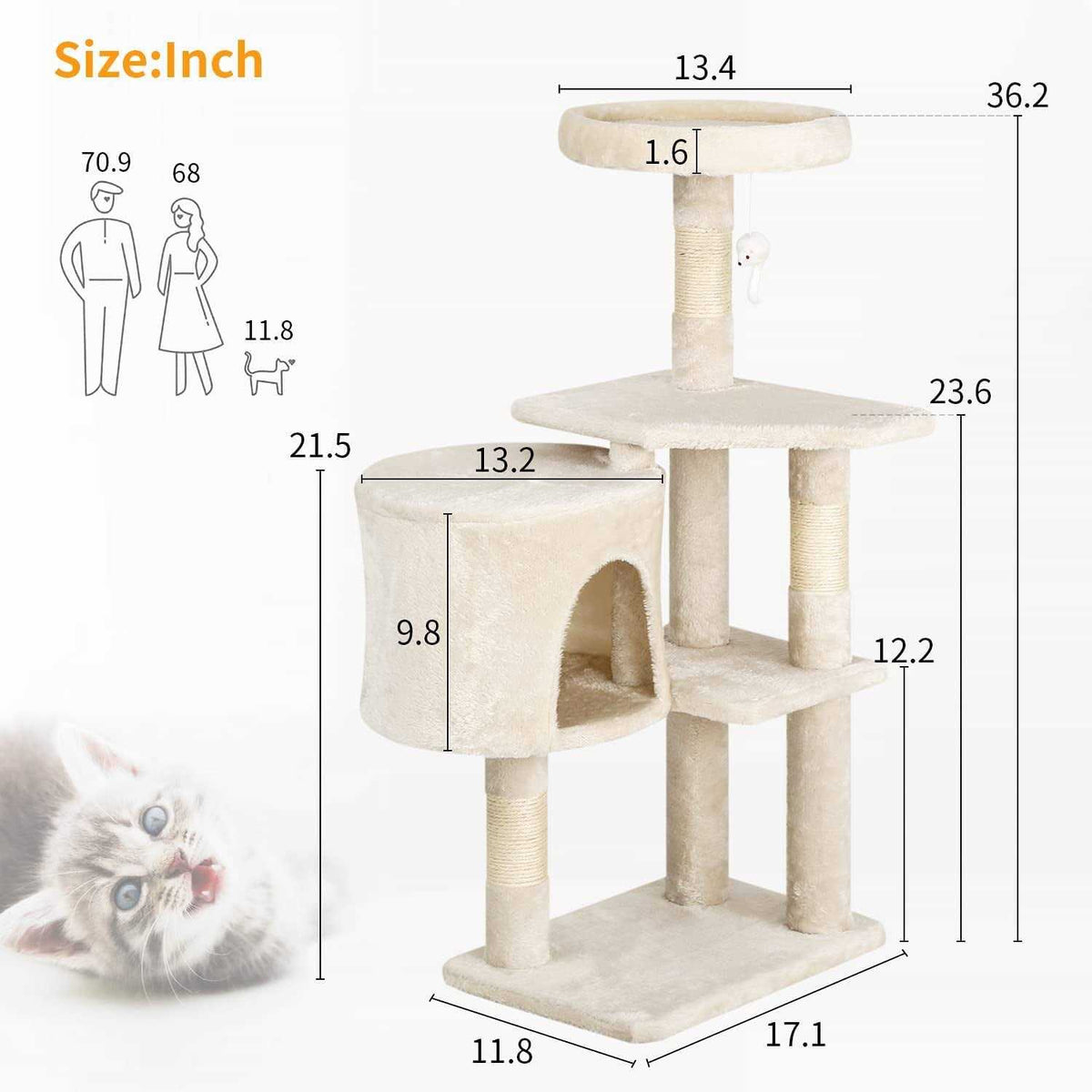 36 Cat Tree Cat Tower Cat Condo Multi-Level X186670