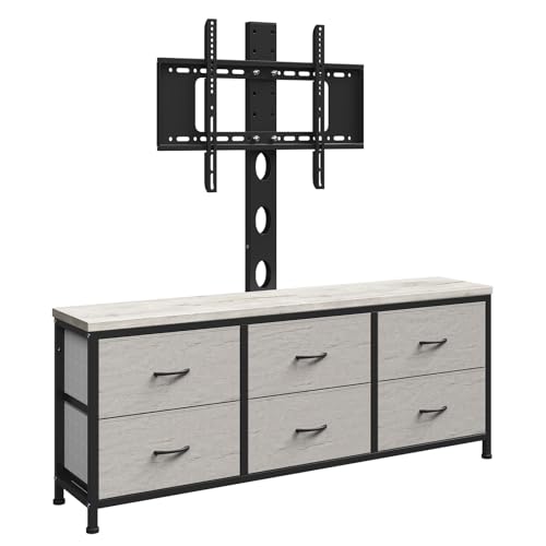 Black TV Stand with Mount and 6 Drawer Dresser B936116