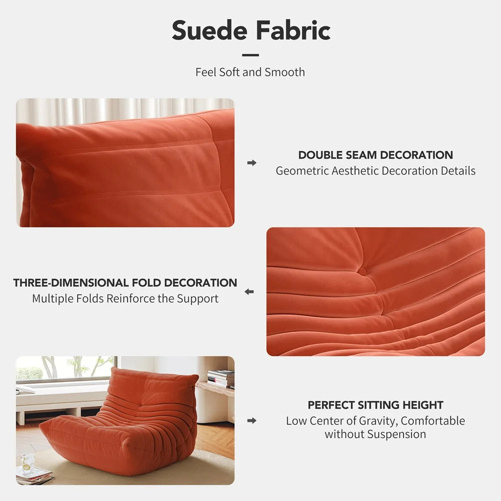 Red Suede Bean Bag Chair G378