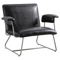 Black Bonded Leather Lounge Arm Chair L96298
