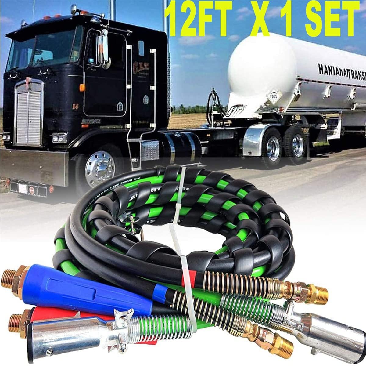 12FT 3 in 1 Wrap ABS Electrical and Rubber Air Line Hose Assemblies X976