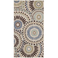 Cream/Blue Geometric Indoor/Outdoor Area Rug A665444