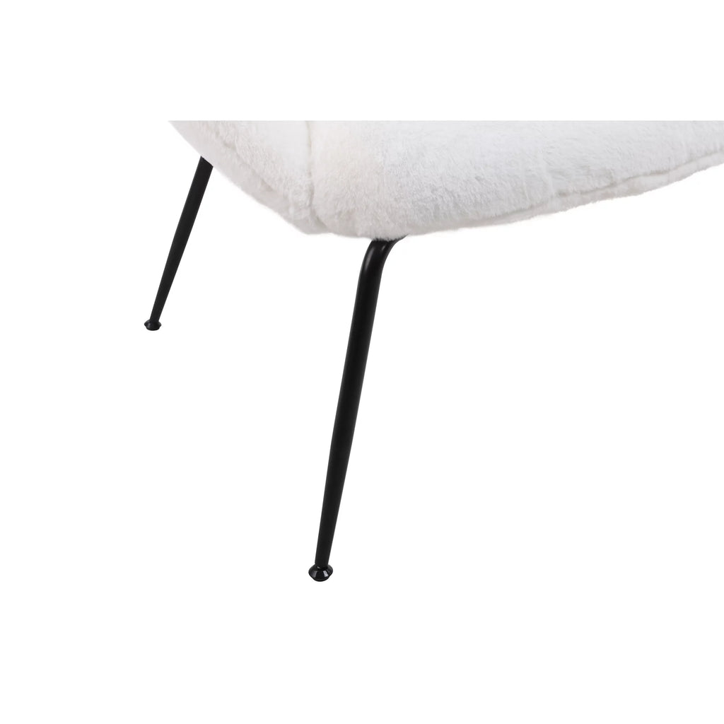 Sherpa Accent Armchairs with Black Metal Legs W7484