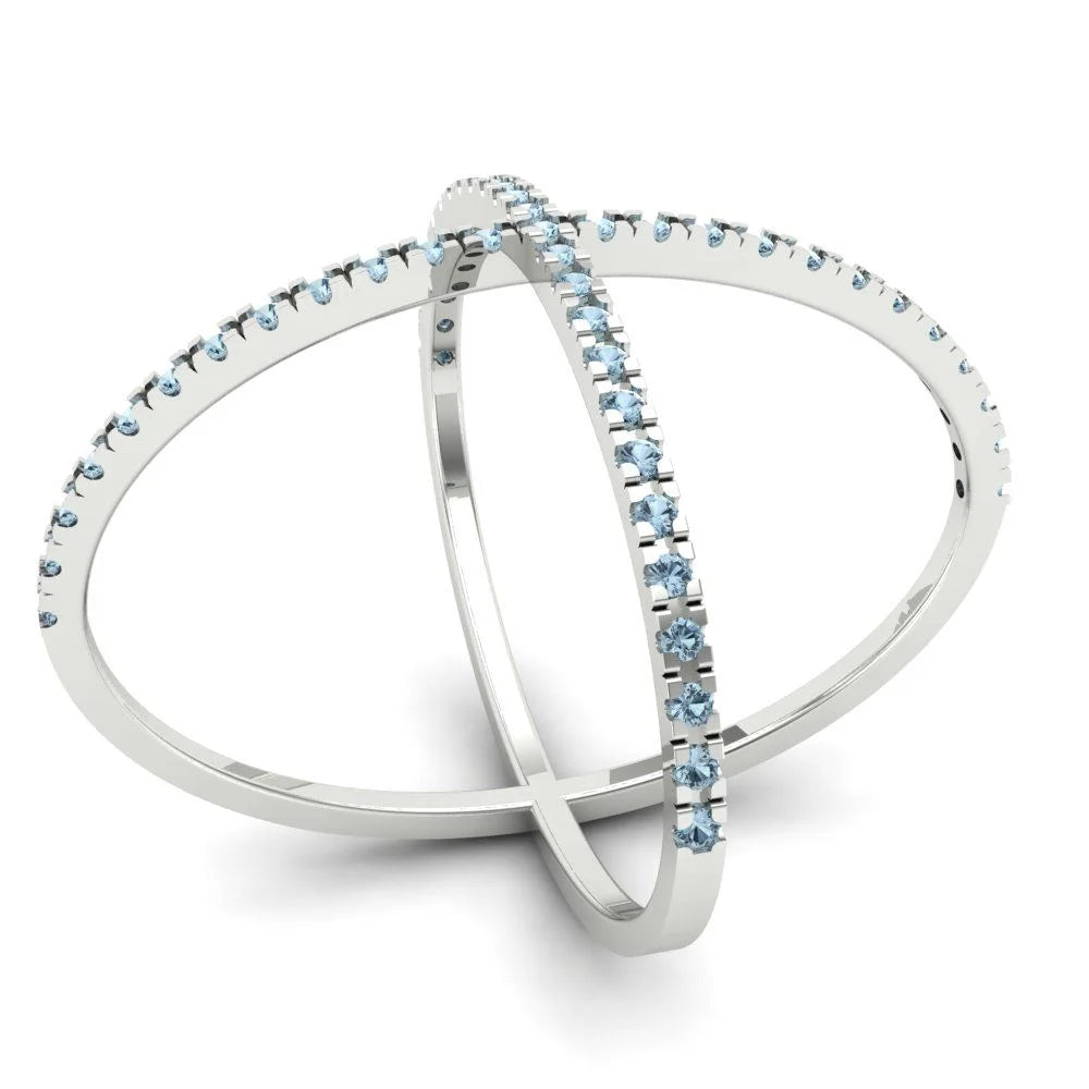 14k White Gold Statement Ring size 6.5 I116303