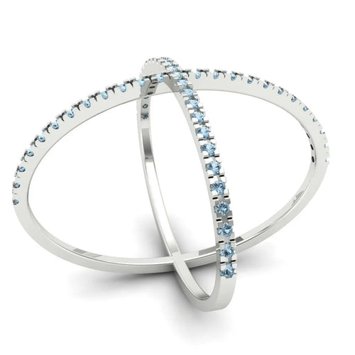 14k White Gold Statement Ring size 6.5 I116303