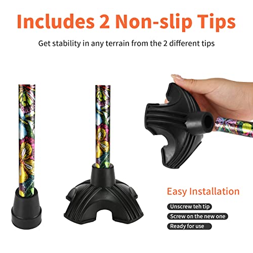 Folding Lightweight Offset Handle Adjustable Walking Stick J708