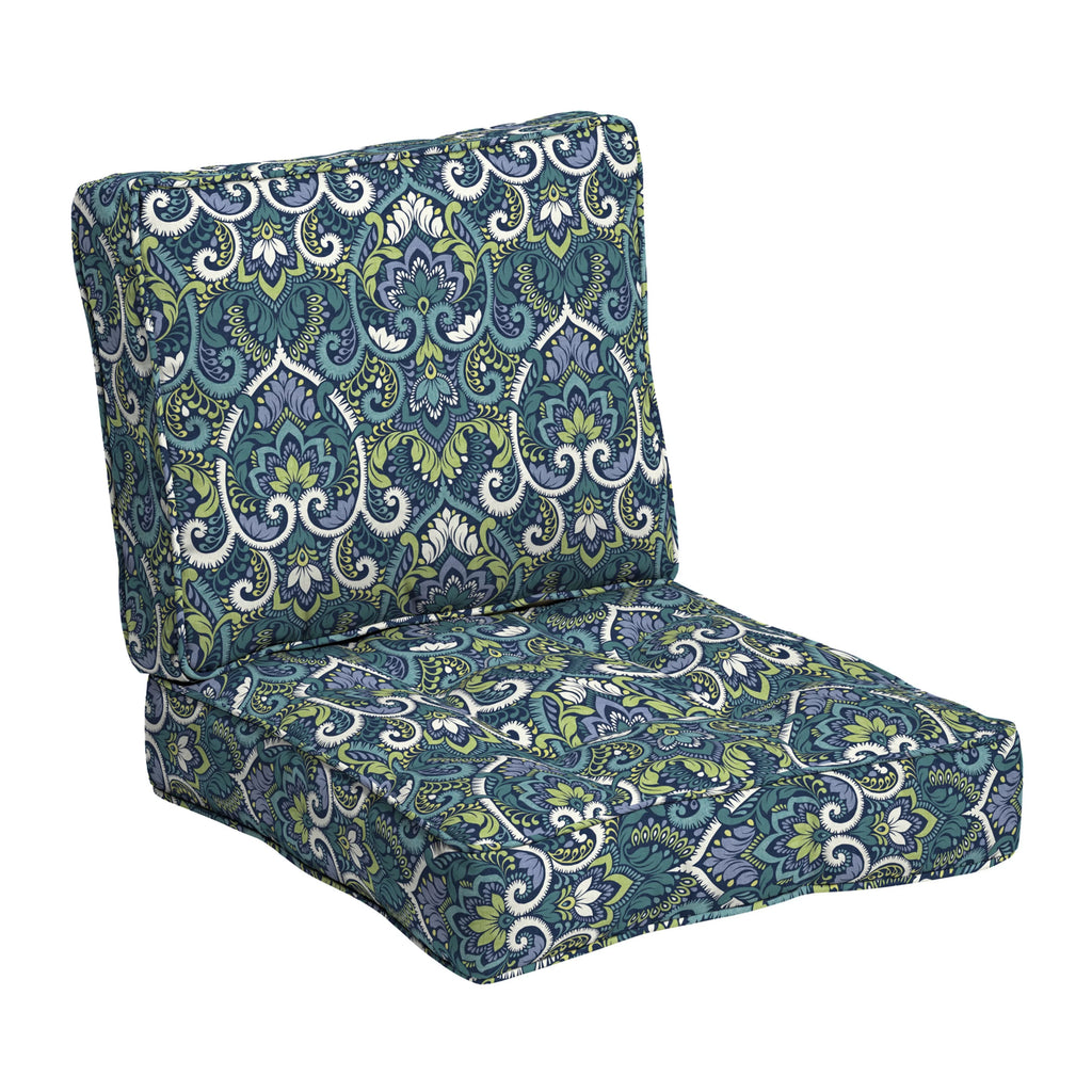 PolyFill Outdoor Deep Seating Cushion Set, 24 x 24, Water Repellant, Fade Resistant, Tufted Deep Seat Bottom and Back Cushion L17664