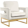 Velvet Cream Armchair with Gold Legs B95403