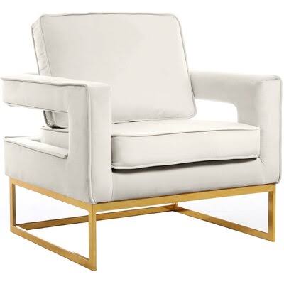 Velvet Cream Armchair with Gold Legs B95403