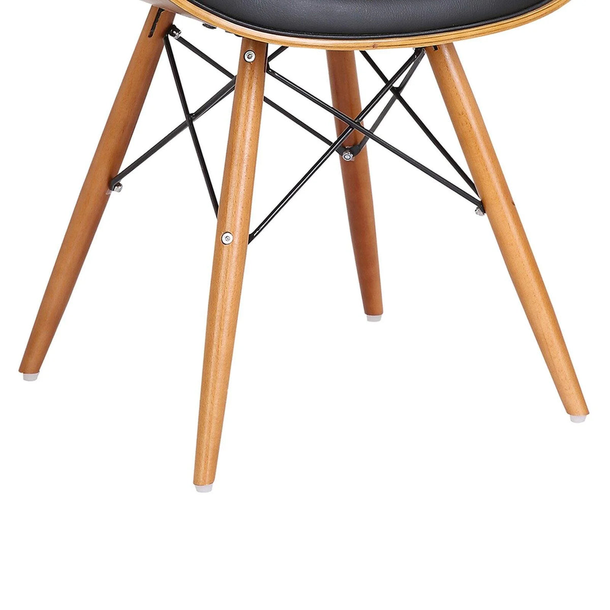 Black Faux Leather Mid-Century Dining Chair C608334