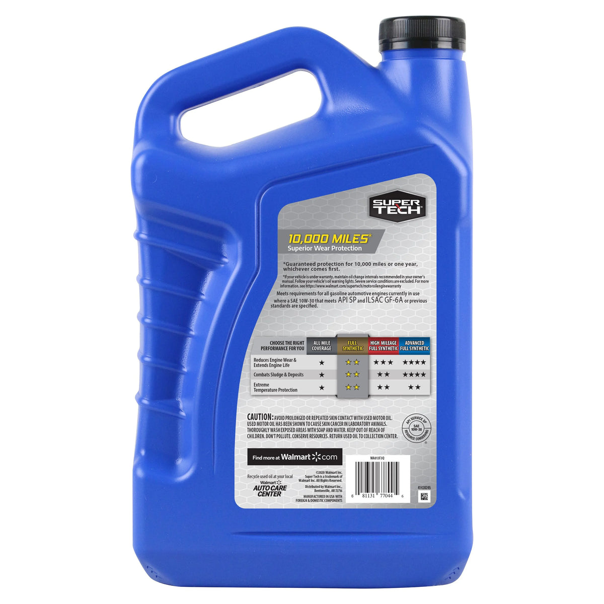 Full Synthetic SAE 10W-30 Motor Oil, 5 Quarts B601571