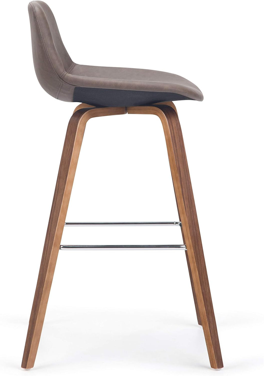 Distressed Chocolate Brown Vegan Faux Leather Bentwood Counter Height Stool Set Of 2 K650