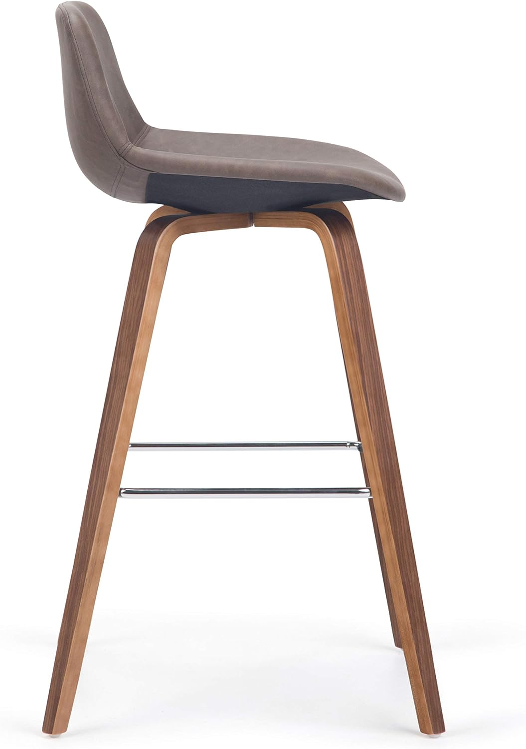 Distressed Chocolate Brown Vegan Faux Leather Bentwood Counter Height Stool Set Of 2 K650