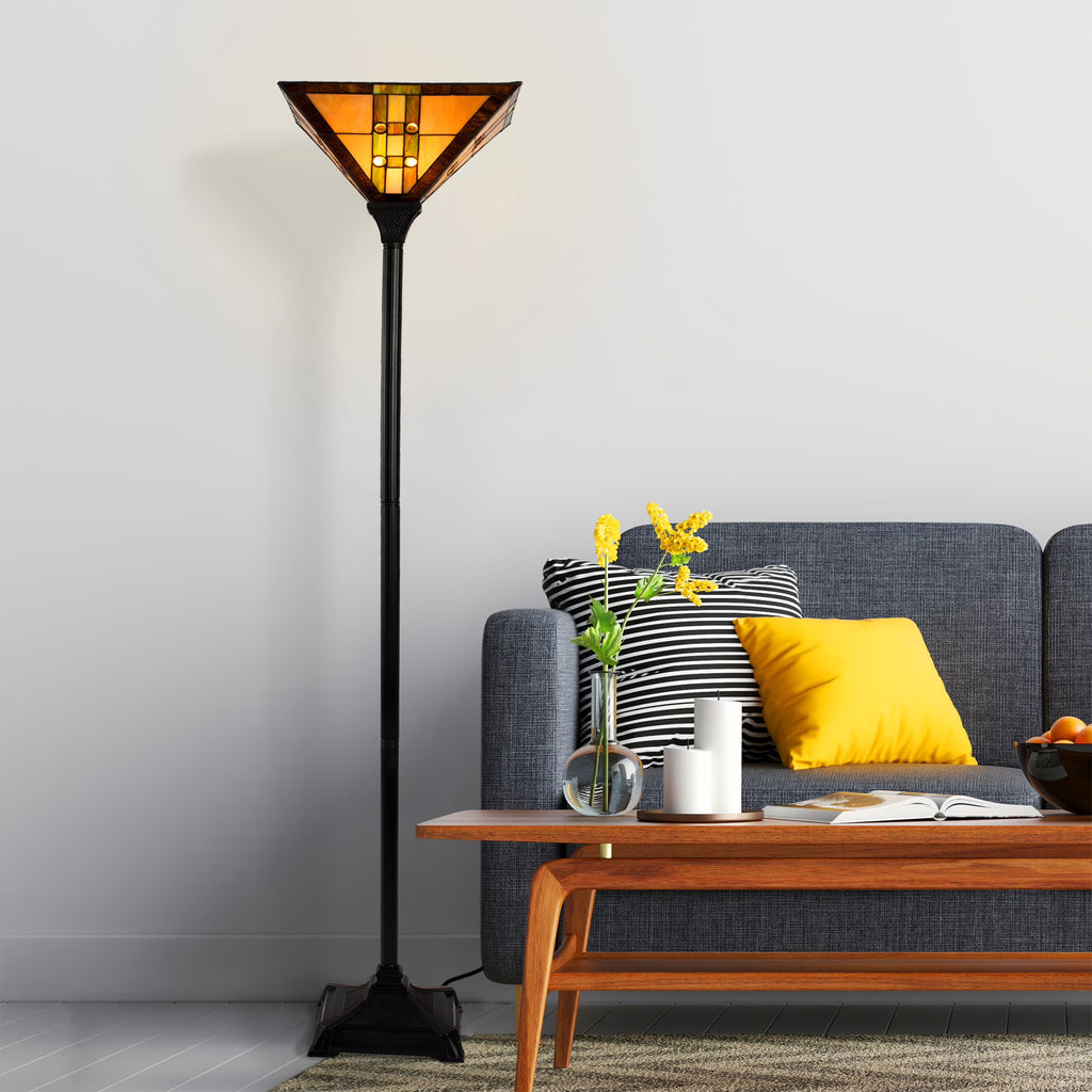 Tiffany Style Floor Lamp with LED Bulb H8041