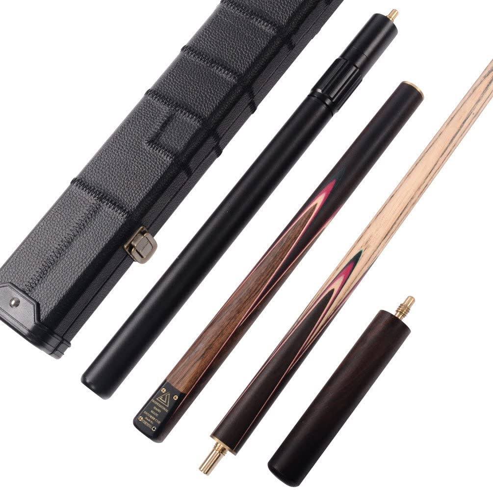 Classic Handmade Rosewood 3/4 Piece Snooker Cue with Black Cue Case and Aluminum Telescope Extension N38069