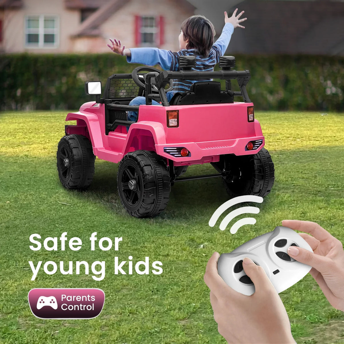 12V Pink Kids Ride on Truck with Remote Control Y795