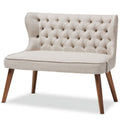 Mid-Century Upholstered 2-Seater Loveseat in Brown O3346