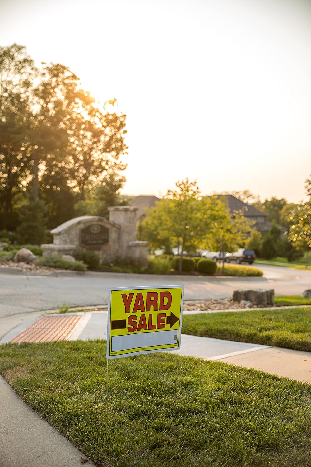 Yard Sale Sign with U-Stake, 32" H x 26" W, Yellow and Red, 10 Count Pack of 2 K131033