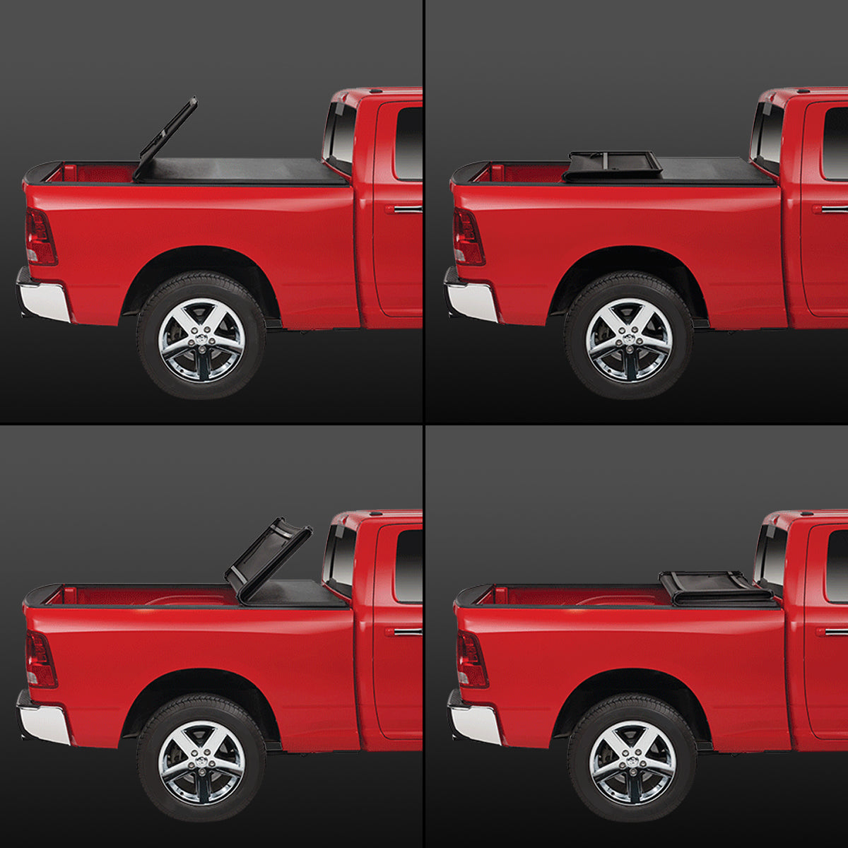 Adjustable Tri-Fold Soft Top Tonneau Cover Z789
