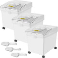 10.5 Gallons PP Ingredient Storage Bin with Scoop and Sliding Lid, 3 Pcs/Set W944723