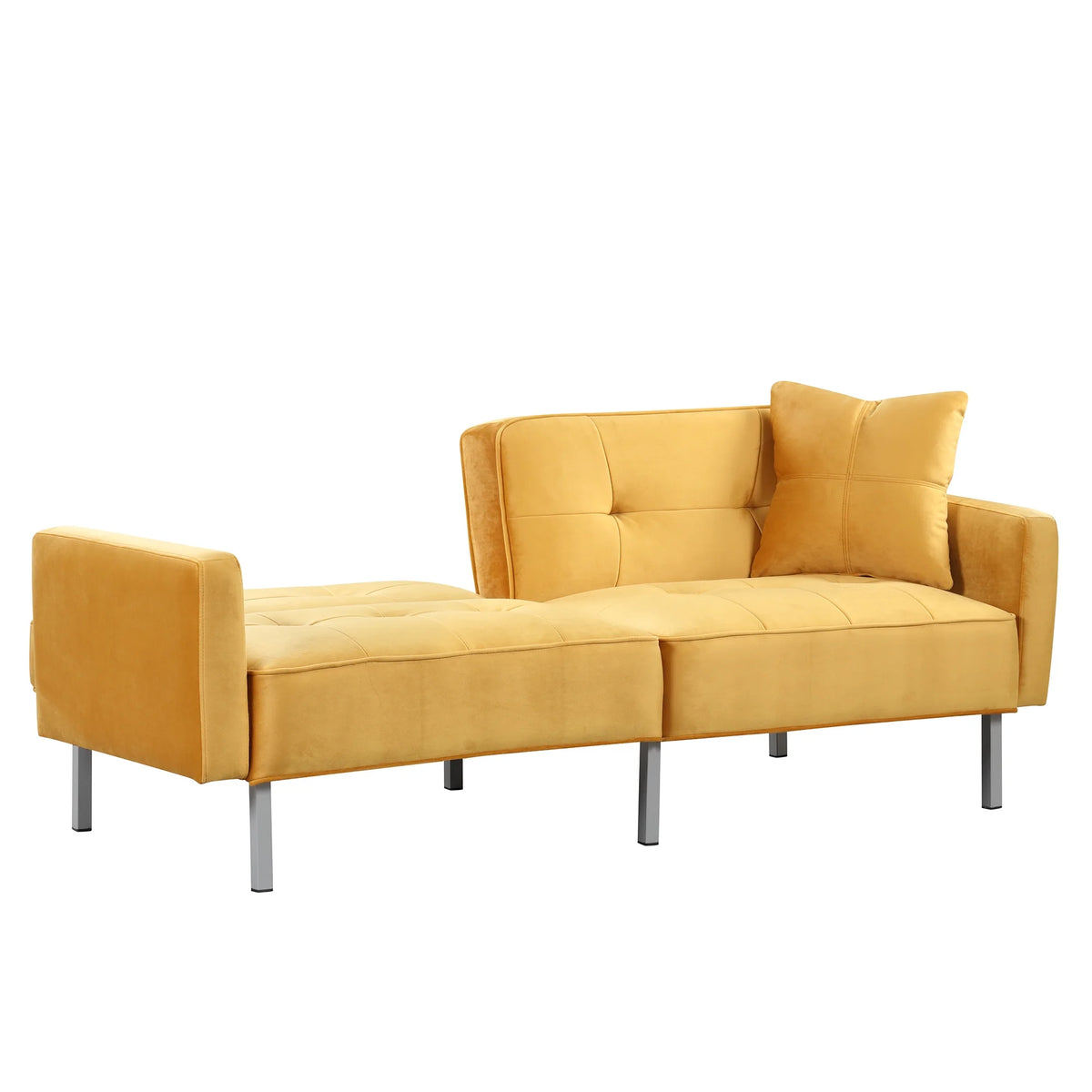 76" Convertible Sofa Bed 2 Seater Linen Yellow T795