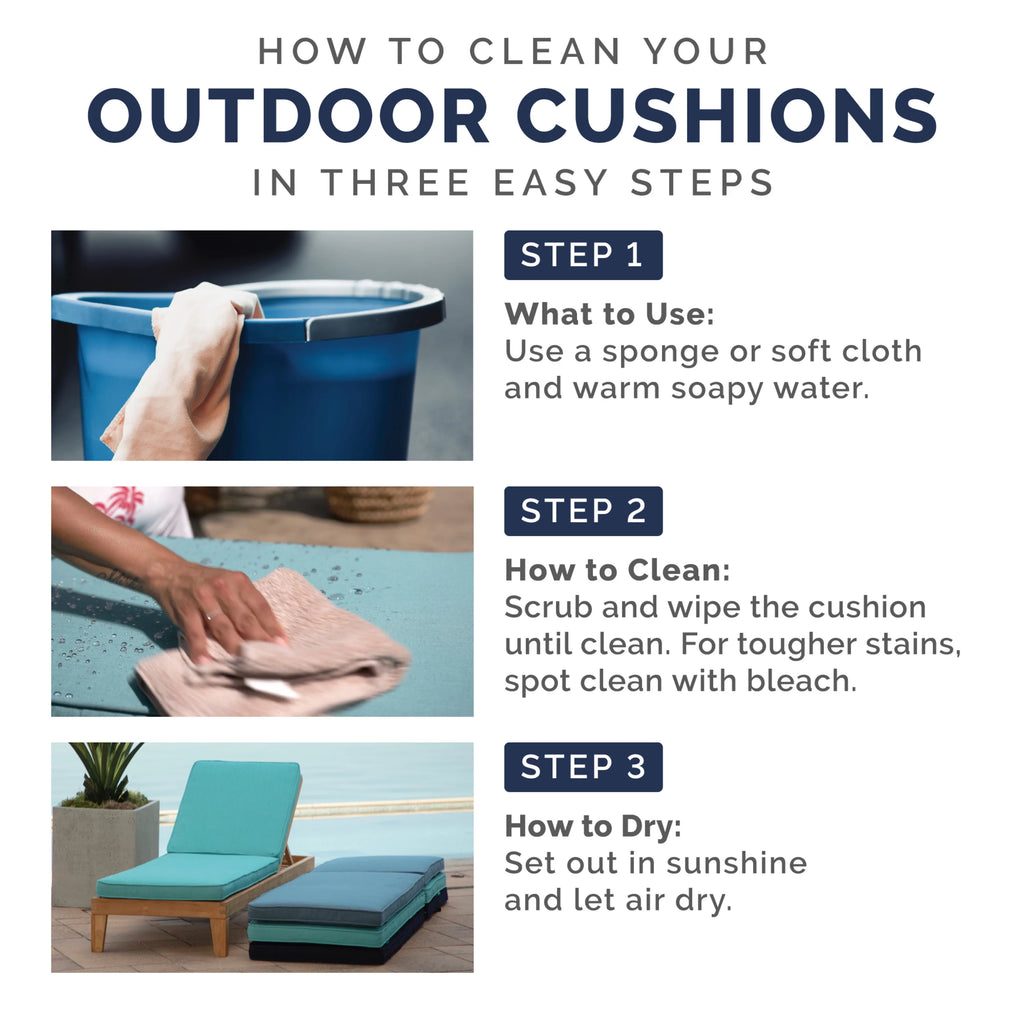PolyFill Outdoor Deep Seating Cushion Set, 24 x 24, Water Repellant, Fade Resistant, Tufted Deep Seat Bottom and Back Cushion L17664