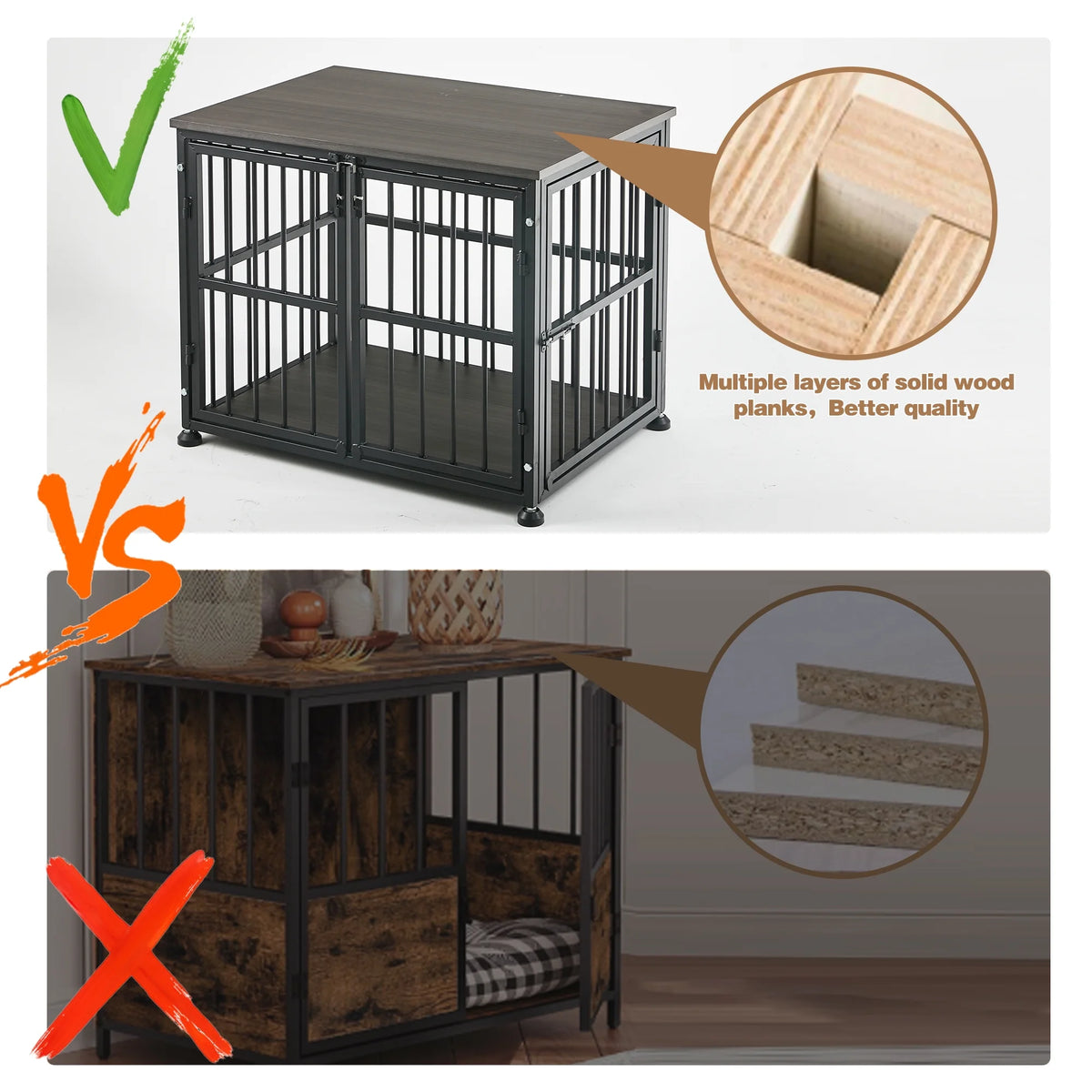 48Inch Heavy Duty Wooden Dog Crate N30048
