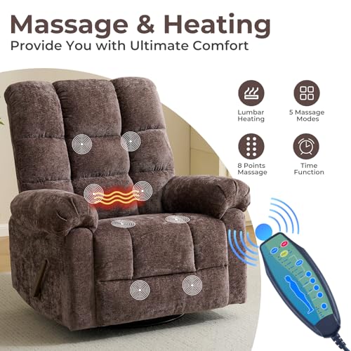 Beige Oversized Power Lift Recliner Chair with Massage and Heat F19124