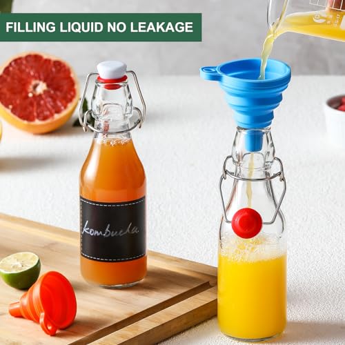 8 Pack 8.5oz Flip Top Glass Bottles Y907