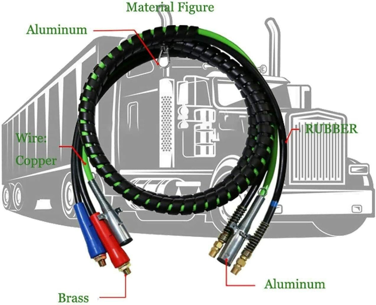 12FT 3 in 1 Wrap ABS Electrical and Rubber Air Line Hose Assemblies X976