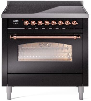 36 Induction Range with Electric Oven in Glossy Black with Copper Trim S41344