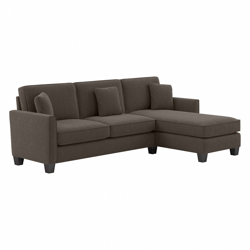 Dark Gray Microsuede Sectional Couch with Reversible Chaise F126