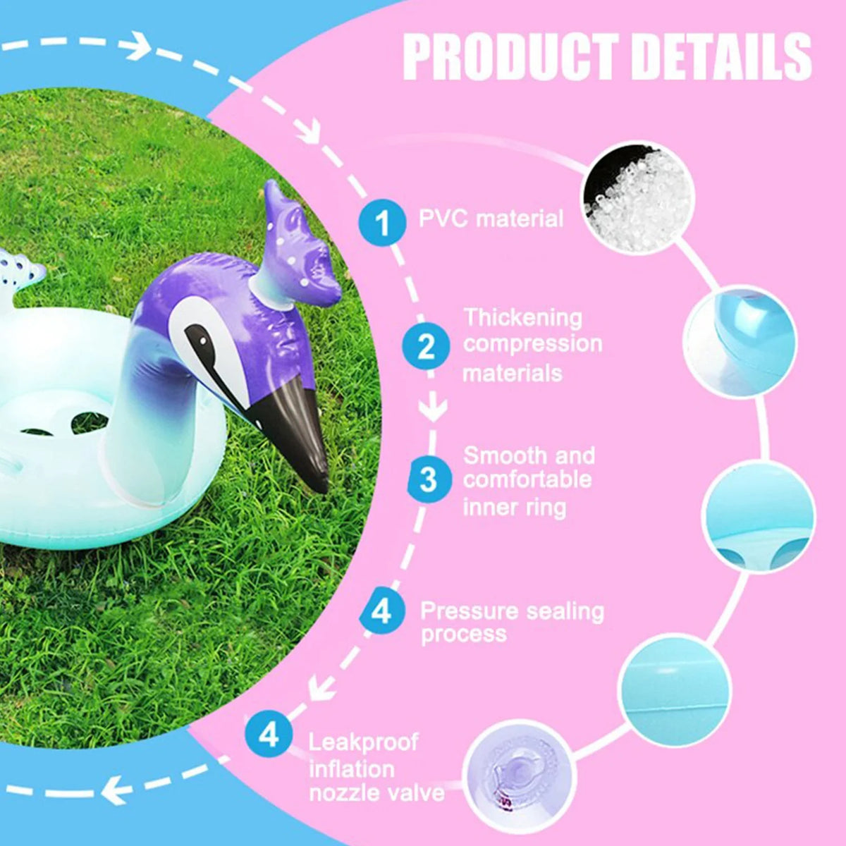 48" Giant Inflatable Peacock Pool Floatie P1447