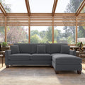 Dark Gray Microsuede Sectional Couch with Reversible Chaise F126