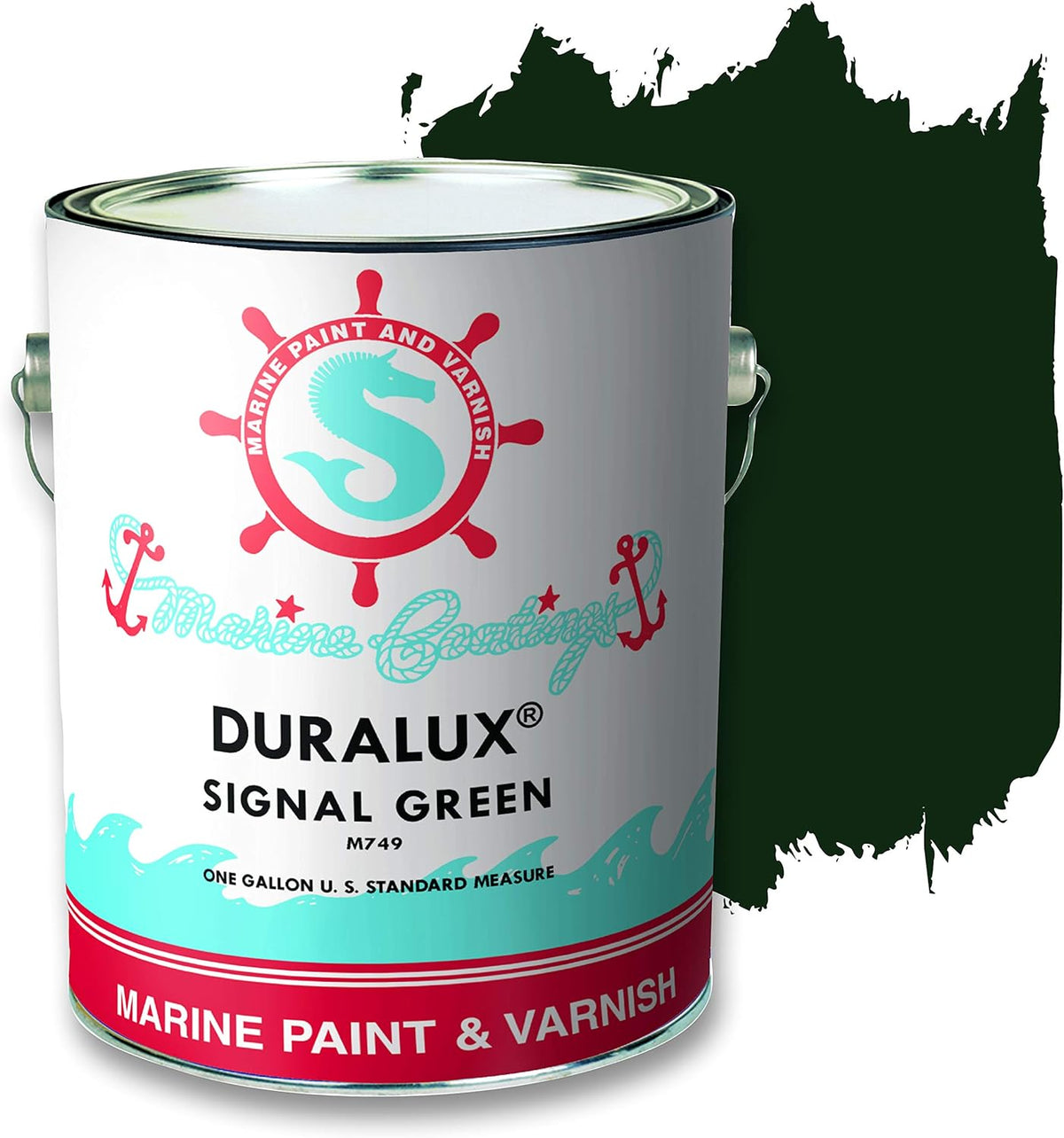 Marine Paint, Signal Red, 1 Gallon Pack of 2 D7375