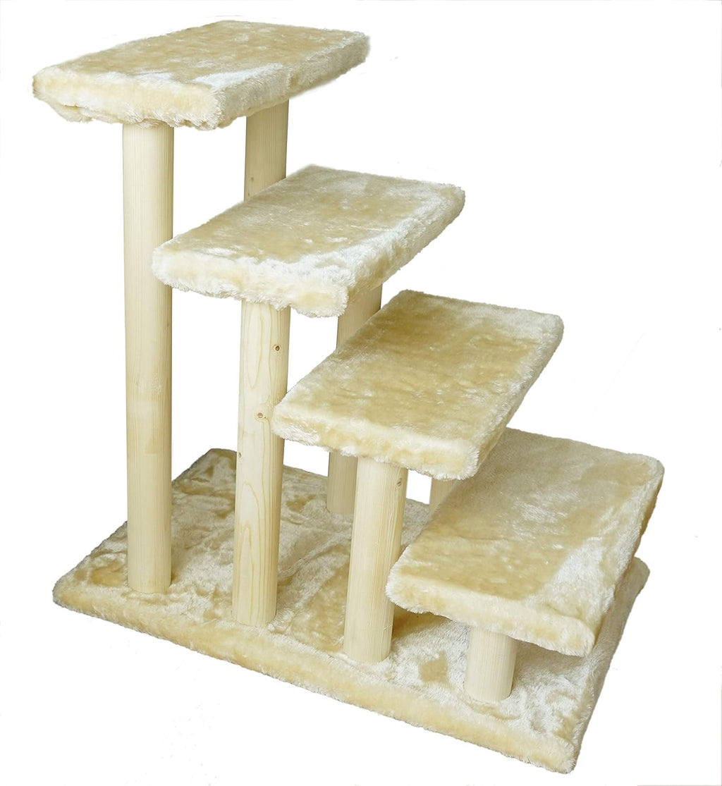 4-Step Wooden Pet Stairs with Detachable Carpet P103