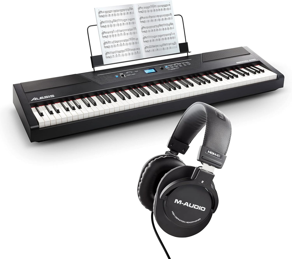 88 Key Digital Piano Keyboard with Hammer Action Weighted Keys C107946