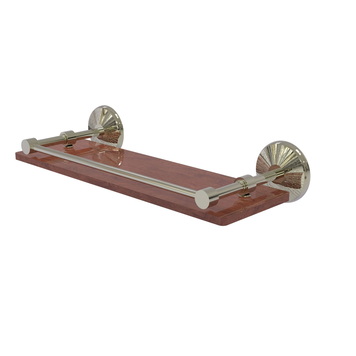 16 inch Solid Ironwood Shelf with Gallery Rail Y17878