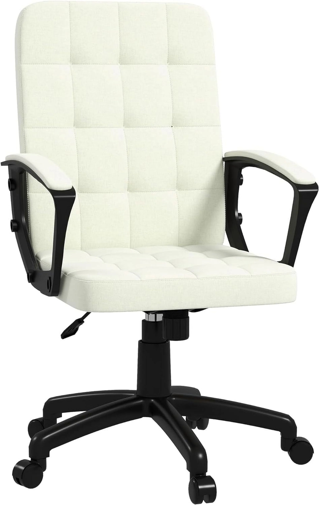 Cream White Fabric Office Chair with Arms R303765