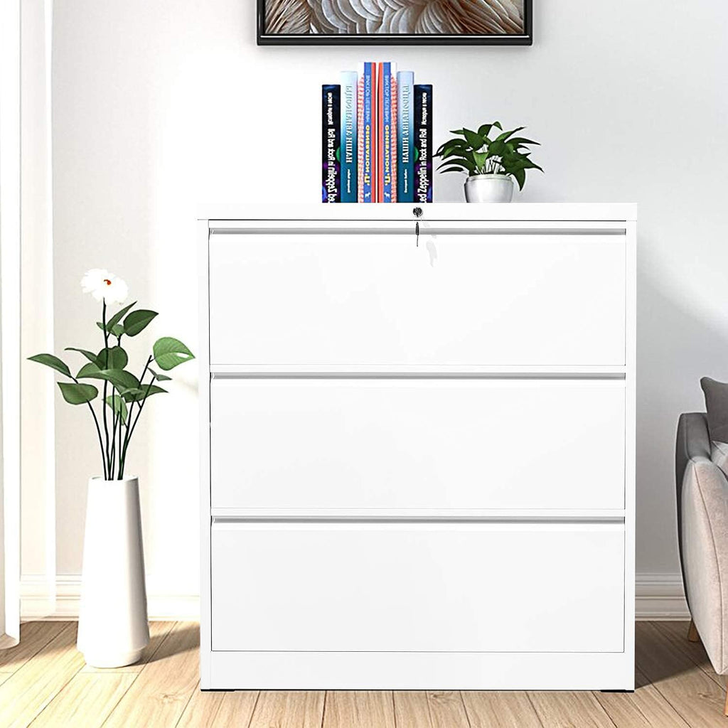 Black Metal 3 Drawer Rolling File Cabinet L814649
