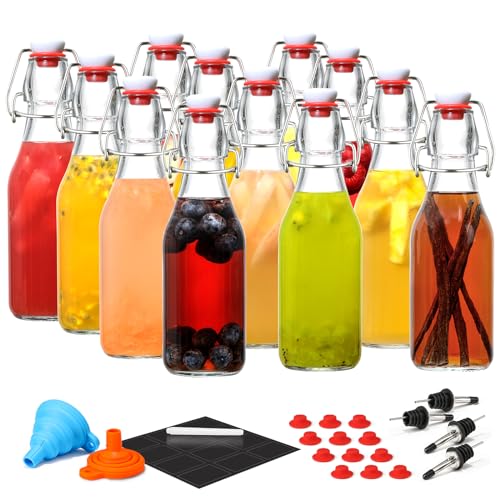 8 Pack 8.5oz Flip Top Glass Bottles Y907