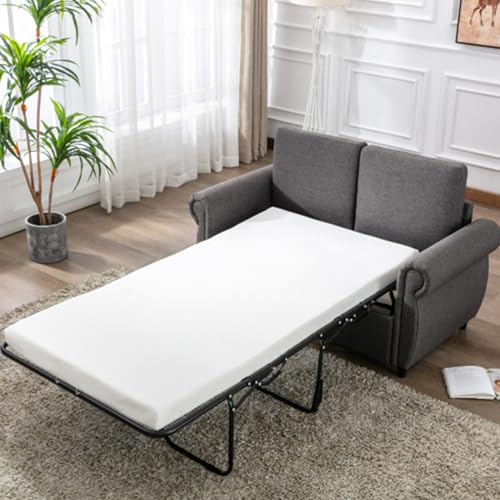 Gray Convertible Sleeper Sofa with Twin Size Memory Mattress F2758