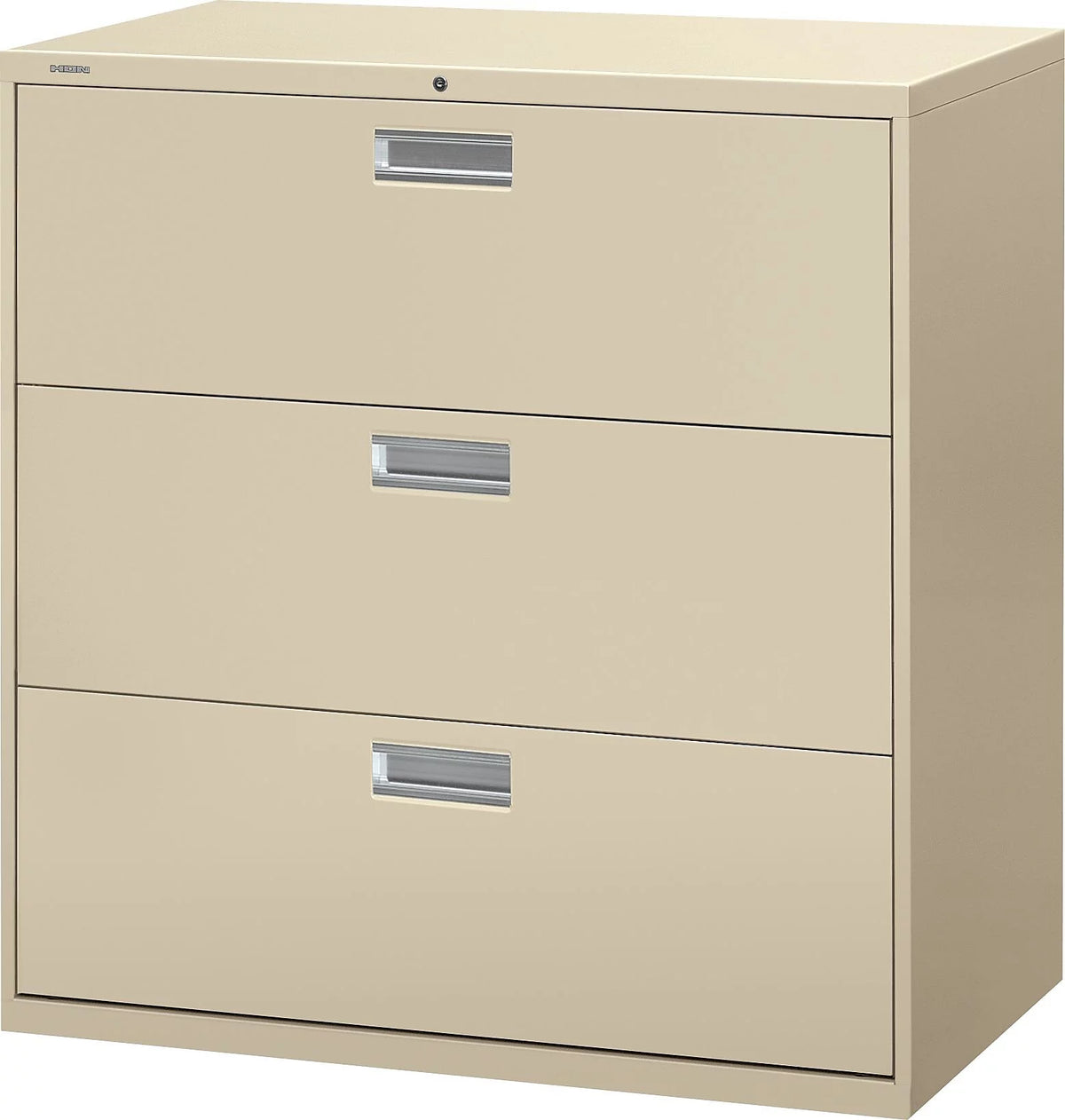 Light Gray Three-Drawer Lateral File M220105