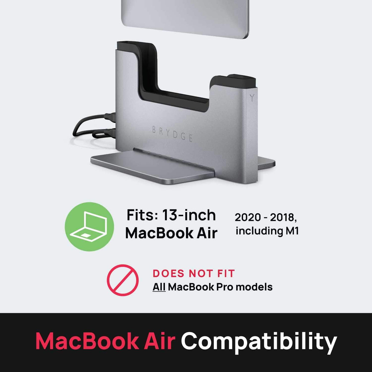 Vertical Docking Station with 2 Thunderbolt 3 Ports Space Gray R248