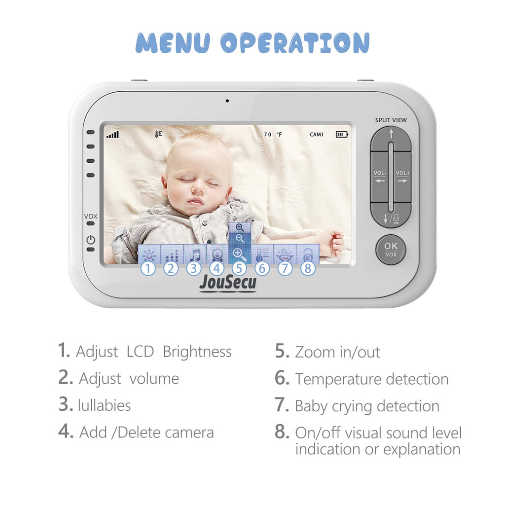 4.3 Inches LCD Video Baby Monitor with Night Vision D8647