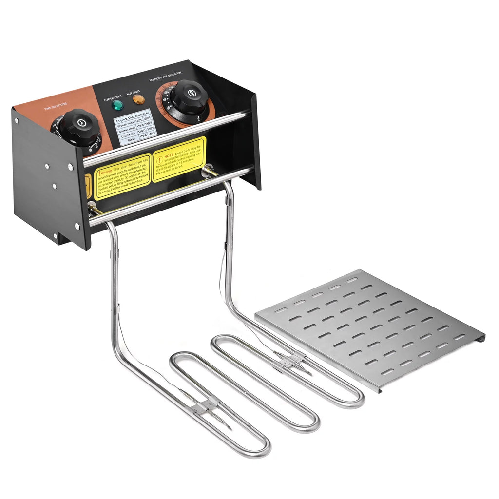 Commercial Electric Stainless Steel Deep Fryer with Basket & Lid B586