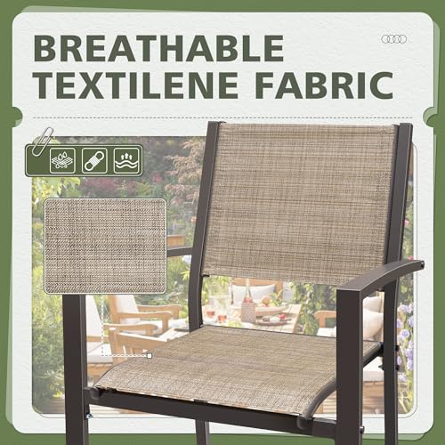 Textilene Outdoor Stackable Dining Chairs Set of 6 Grey P139514