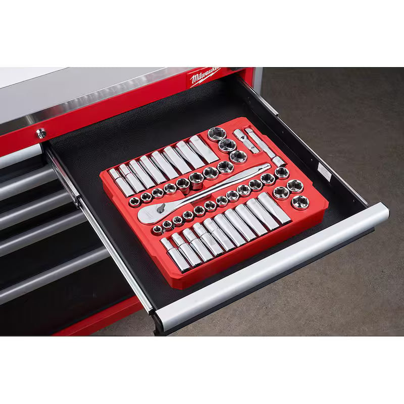 1/2 in. Drive SAE/Metric Ratchet and Socket Mechanics Tool Set (48-Piece) K618858