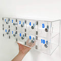 Clear Cell Phone Locker Box with Door Locks and Keys Wall-Mounted Storage Cabinet S2415