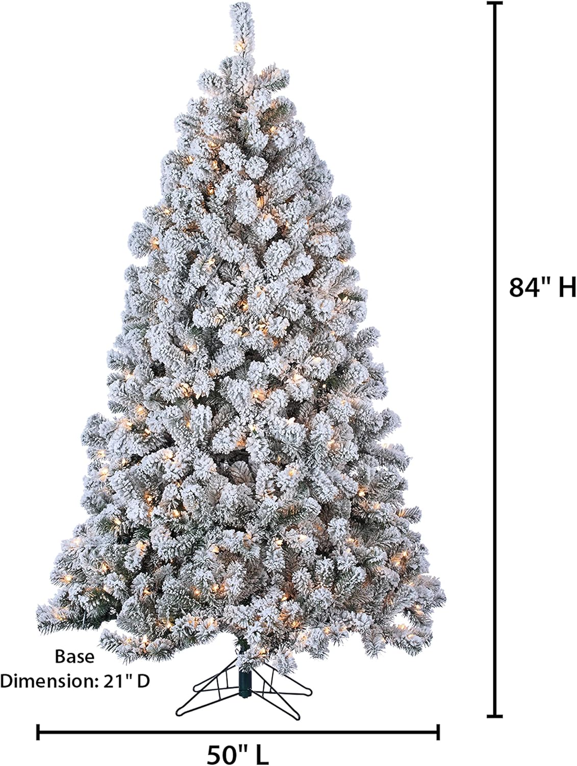 7 ft Pre Lit Clear Flocked Pine Q974